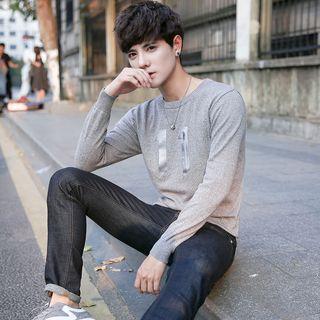 Long-sleeve Zip-front Knit Top