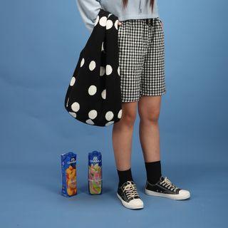 Polka Dot Knit Tote Bag As Shown In Figure - One Size