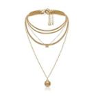 Set: Alloy Pendant Necklace + Choker (assorted Designs) 0386 - Gold - One Size