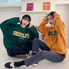 Letter Embroidery Oversize Sweatshirt