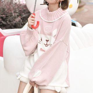 Color Block Rabbit Sweater