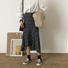 Dot / Floral High-waist Skirt