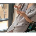 [dearest] Notch-collar Stripe Midi Shirtdress One Size