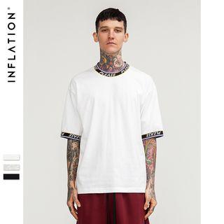 Lettering-trim Oversized T-shirt
