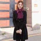 Mandarin-collar Tie-waist Shirtdress