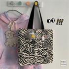 Zebra Print Canvas Shopper Bag