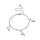 Fashion Simple Angel Wings Anklet Silver - One Size