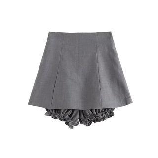 Mock Two-piece Ruffled Skort