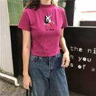 Couple Matching Short-sleeve Mermaid Embroidered T-shirt