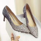 Sequin Pointed Toe Pumps