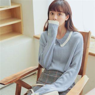 Peter Pan Collar Knit Top