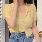 Short-sleeve Mohair Cropped Top