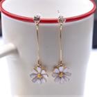 Alloy Flower Dangle Earring 1 Pair - White & Gold - One Size