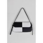 Checked Flap Shoulder Bag With Crossbody Strap Black - One Size
