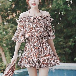 Set: Patterned Bikini + Swim Dress