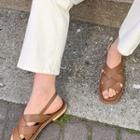 Woven-strap Slingback Sandals