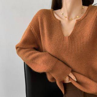 V-neck Loose-fit Sweater In 6 Colors