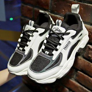 Color Block Platform Athletic Sneakers