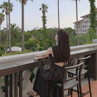 Cutout-back Long Flare Dress
