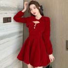 Set: Plain Shrug + Strappy A-line Dress