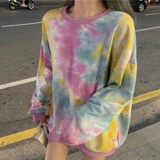 Round Neck Tie-dyed Pullover