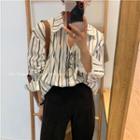 Striped Shirt Navy Blue Stripe - White - One Size