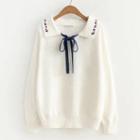 Embroidered Collared Sweater