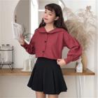 Check Long-sleeve Shirt / A-line Skirt