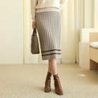Wool Blend Rib-knit Skirt