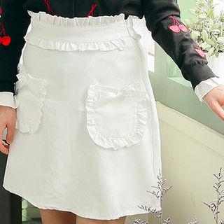 Dual-pocket Frilled Skirt