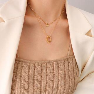 Layered Necklace / Stud Earring