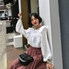 Lace-trim Frill-layered Top