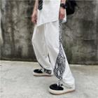 Snake Print Wide-leg Pants
