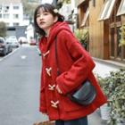 Hooded Duffle Jacket Red - One Size
