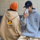 Couple Matching Panda Embroidered Hooded Pullover