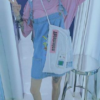 Clear Pocketed Lettering Tote Bag