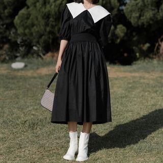 Lapel Midi Dress