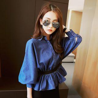 Denim Peplum Shirt