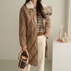 Faux-fur Collar Quilted Padded Coat