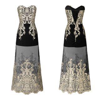 Sweetheart-neckline Embroidery Evening Gown