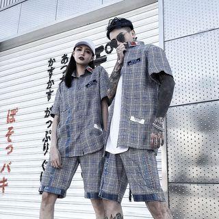 Plain Short-sleeve Shirt / Shorts / Set