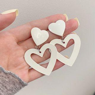Cutout Large Heart Stud Earring / Clip-on Earring