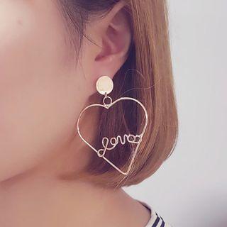 Love Heart Drop Earrings