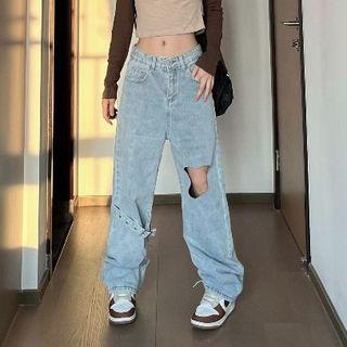 Low-rise Cut-out Harem Jeans