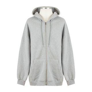 Plus Size Fleece-lined Zip-up Hoodie