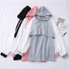 Set: Croppedvcolorblock Hooded Sweatshirt + Tank Dress