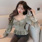 Square Neck Velvet Top