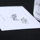 Non-matching 925 Sterling Silver Square Earring