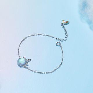 925 Sterling Silver Moonstone Bracelet As Shown In Figure - One Size