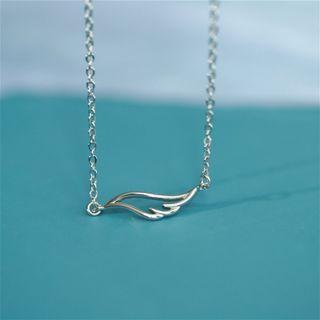 Wing Pendant Sterling Silver Necklace Silver - One Size